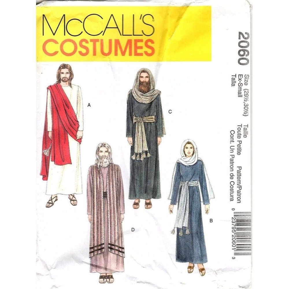 McCall's 2060 - Adult 8 Bible Costume Easter Sewing Pattern New Sz Extra Small